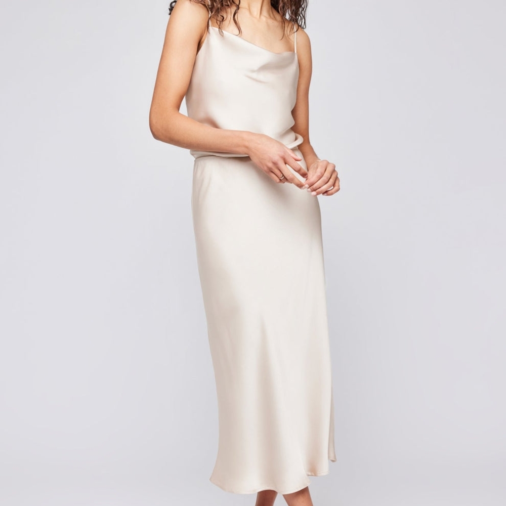 Elegant Cream Slip Dress